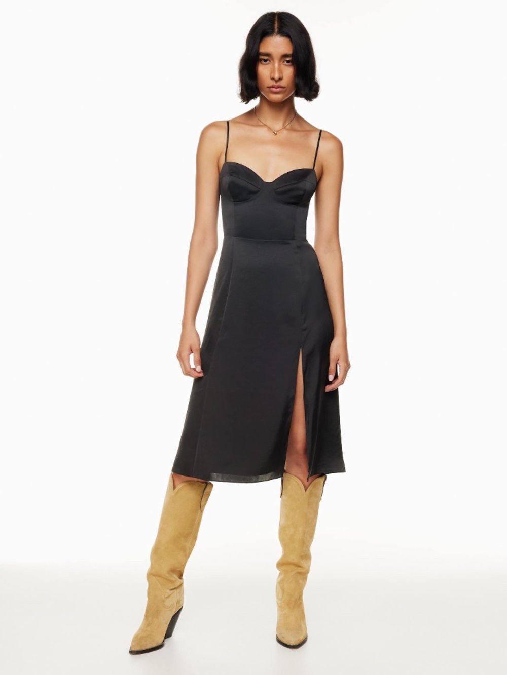 Aritzia Wilfred Glaze Midi Dress in Black (0)
